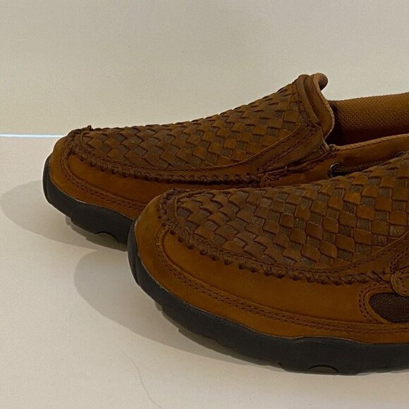 Twisted X Oiled Saddle Driving Moccasins Mens Size 7.5 Slip On Leather MDMS017 - Picture 4 of 11